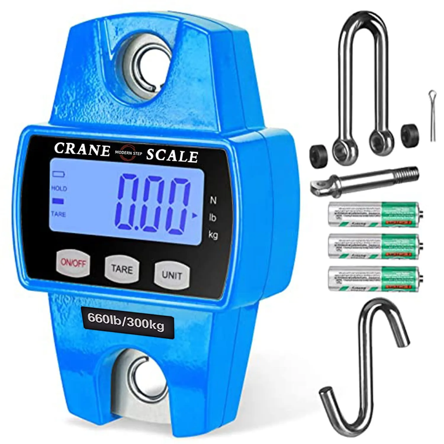 𝗣𝗥𝗢𝗙𝗘𝗦𝗦𝗜𝗢𝗡𝗔𝗟 Digital Hanging Scale 660 LB 300 KG - Heavy Duty Waterproof Fish Scale - Portable Crane Scale for Luggage Weight Suitcase Hunting Farm Bike Bow Fish Weight Fishing Scale