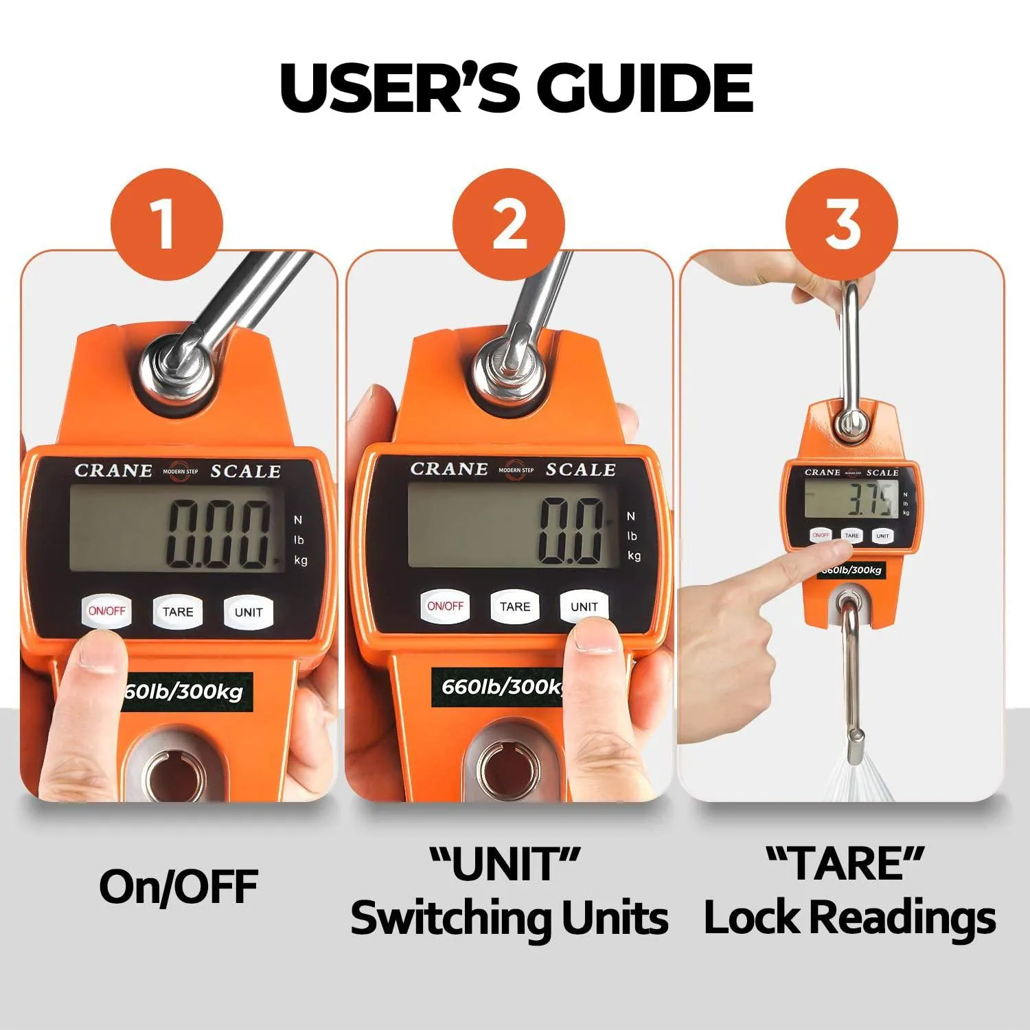 𝗣𝗥𝗢𝗙𝗘𝗦𝗦𝗜𝗢𝗡𝗔𝗟 Digital Hanging Scale 660 LB 300 KG - Heavy Duty Waterproof Fish Scale - Portable Crane Scale for Luggage Weight Suitcase Hunting Farm Bike Bow Fish Weight Fishing Scale