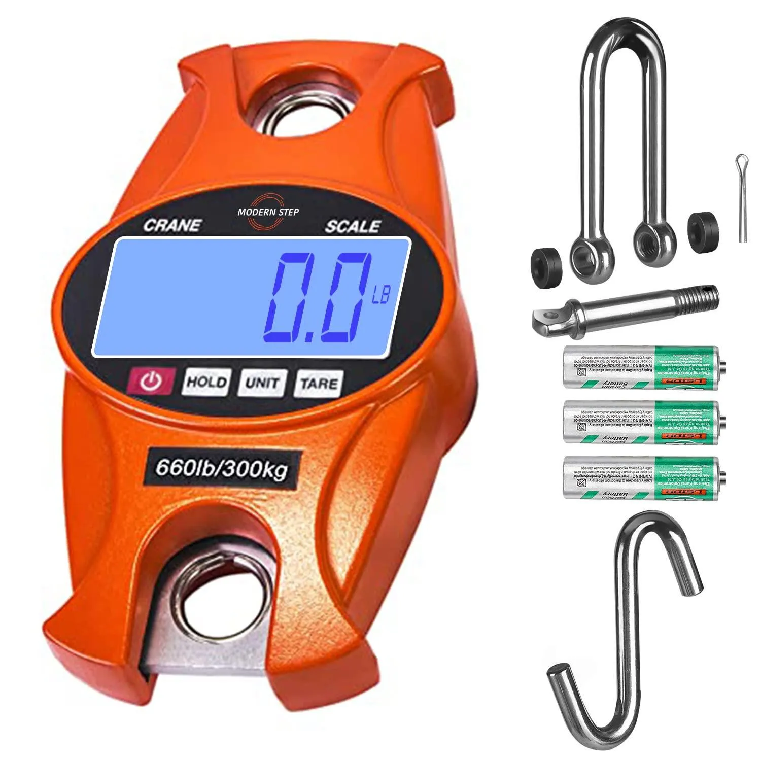 𝗣𝗥𝗢𝗙𝗘𝗦𝗦𝗜𝗢𝗡𝗔𝗟 Digital Hanging Scale 660 LB 300 KG - Heavy Duty Waterproof Fish Scale - Portable Crane Scale for Luggage Weight Suitcase Hunting Farm Bike Bow Fish Weight Fishing Scale