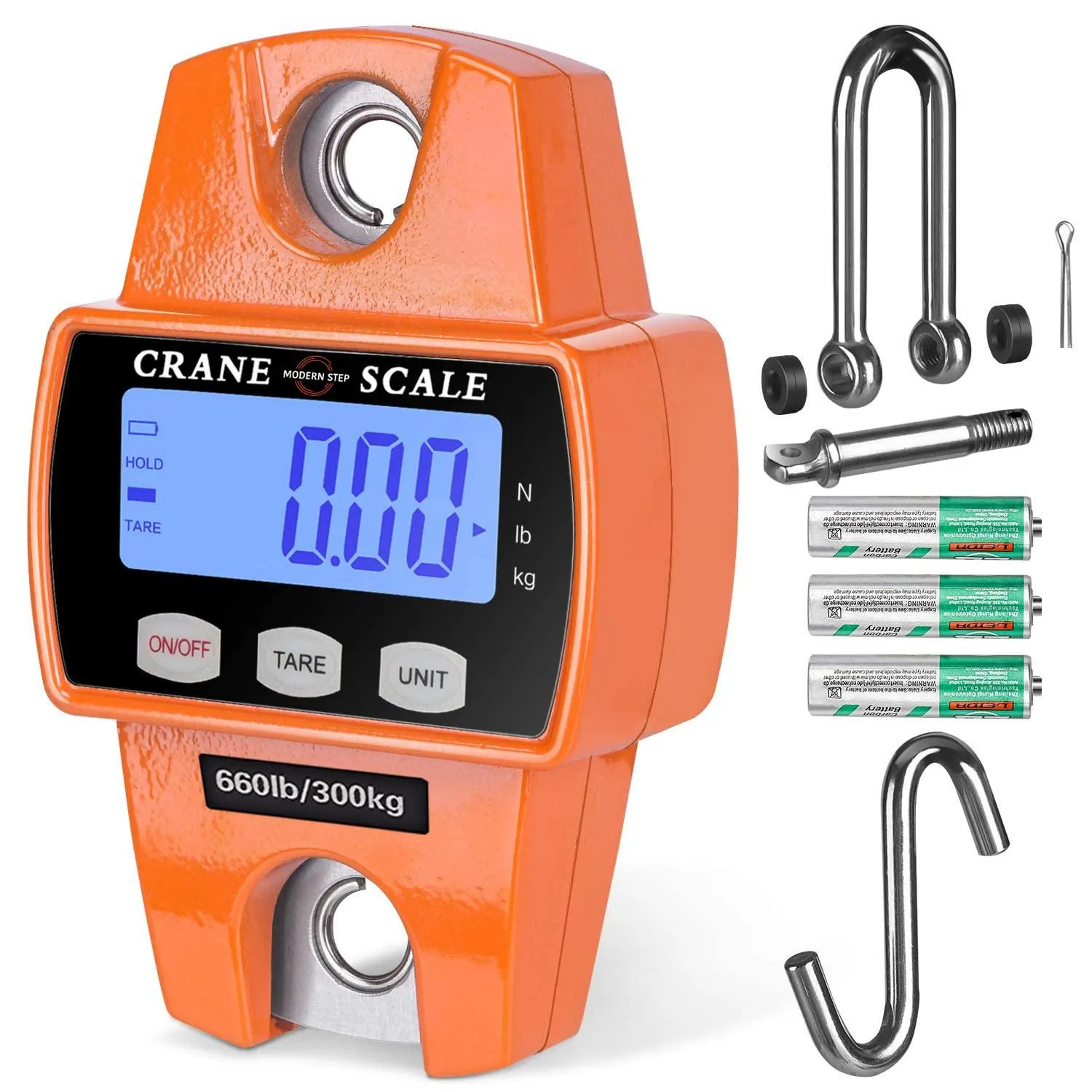 𝗣𝗥𝗢𝗙𝗘𝗦𝗦𝗜𝗢𝗡𝗔𝗟 Digital Hanging Scale 660 LB 300 KG - Heavy Duty Waterproof Fish Scale - Portable Crane Scale for Luggage Weight Suitcase Hunting Farm Bike Bow Fish Weight Fishing Scale