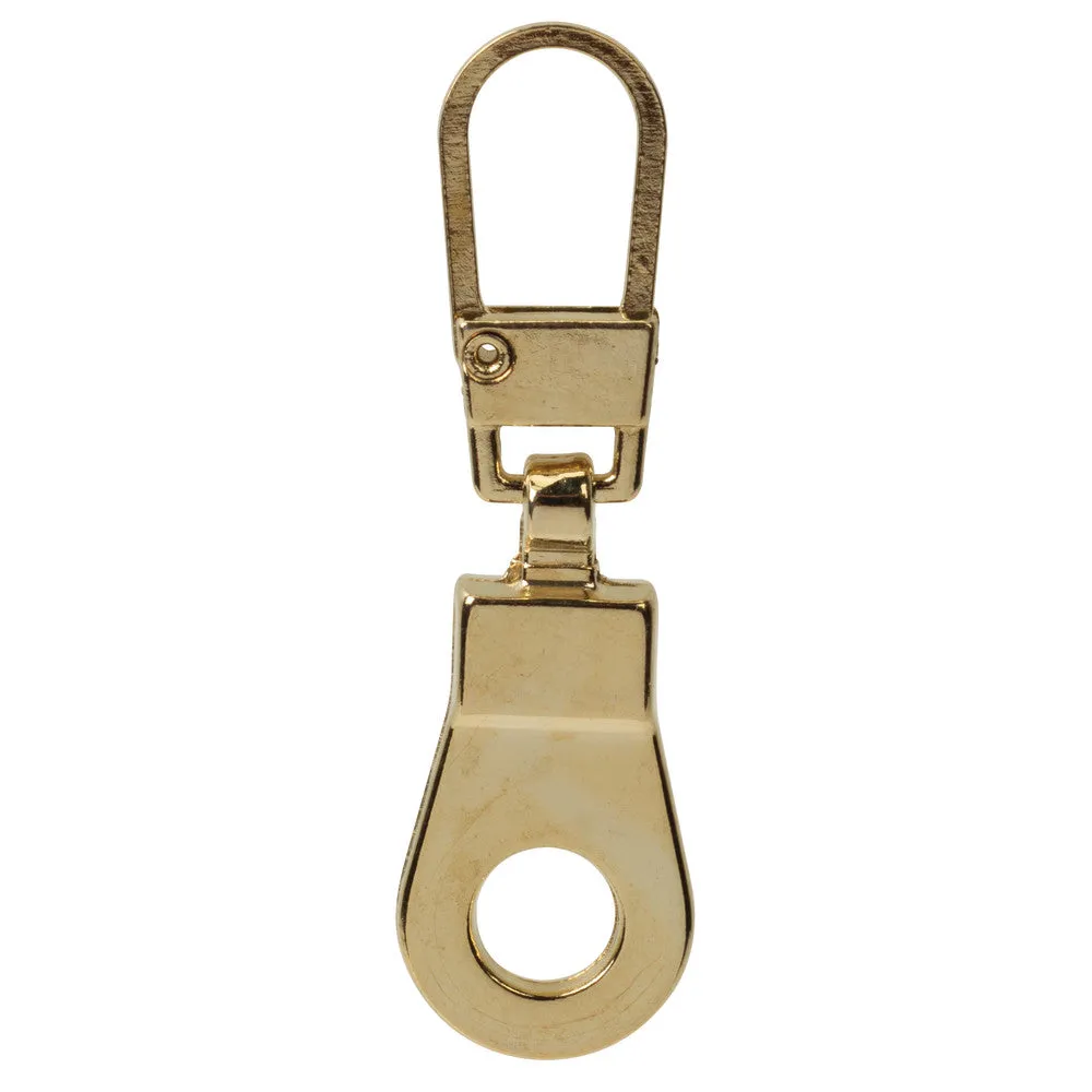 1 5/8" Brass, Zipper Pull Replacement, Steel, #ZP-35-BRS