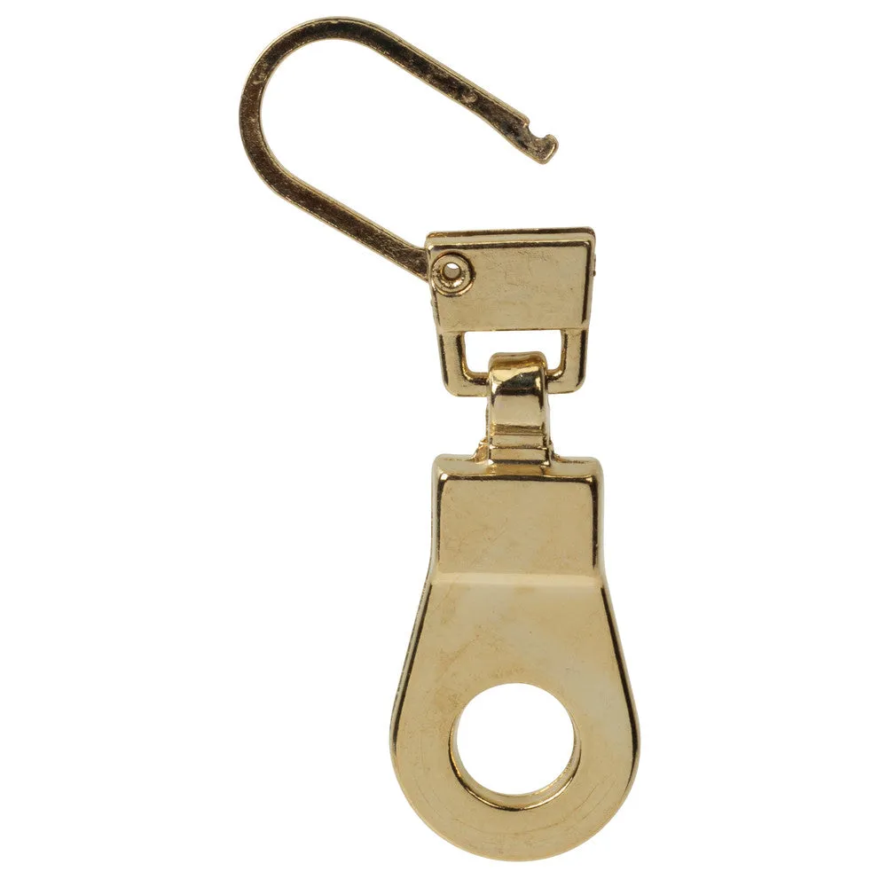 1 5/8" Brass, Zipper Pull Replacement, Steel, #ZP-35-BRS
