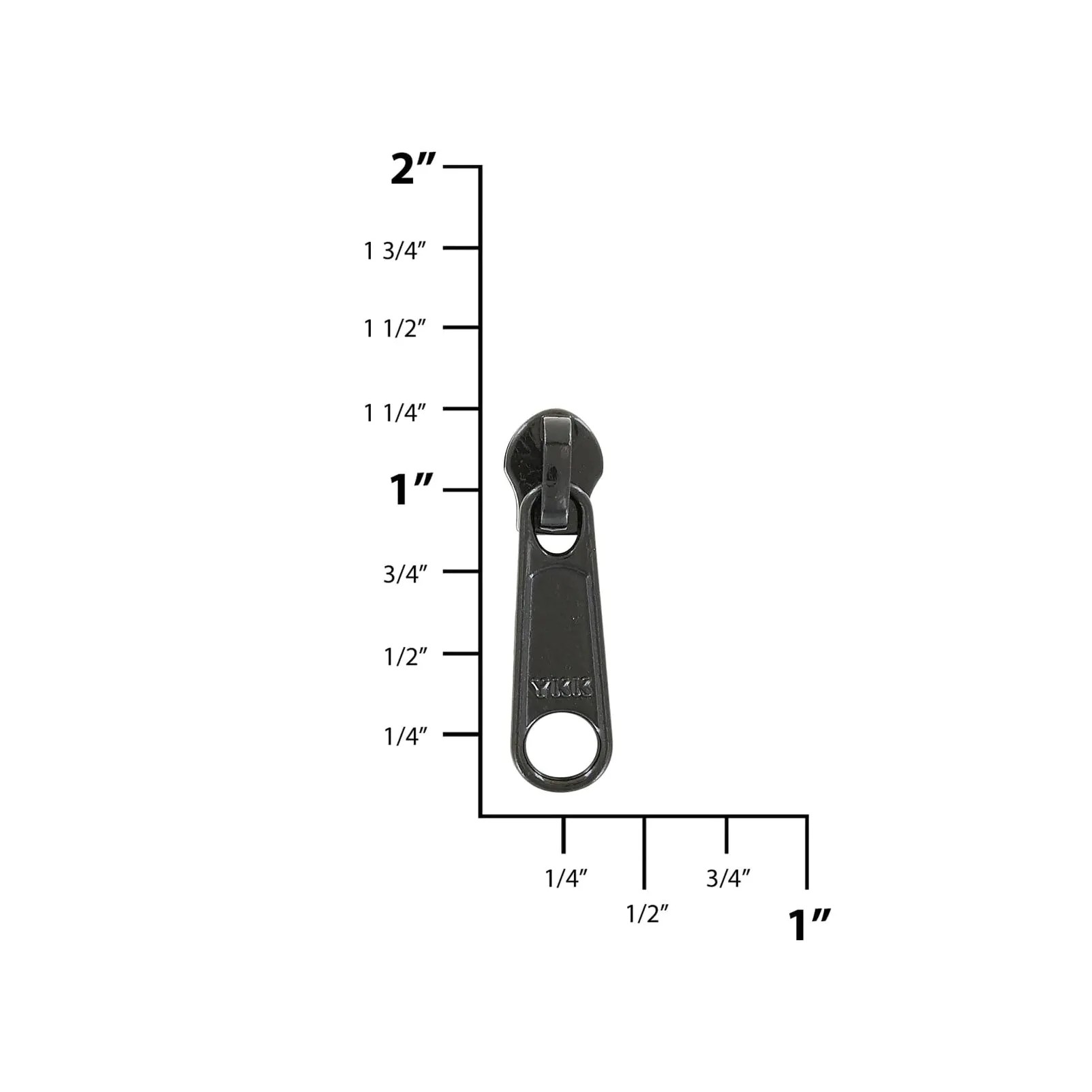 #3 Black, Coil, YKK Long Tab Semi-Swivel Slider, Zinc Alloy, #3C-2-BLK