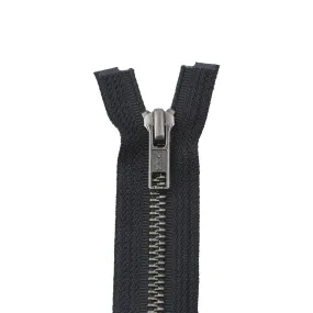 #5 Metal, Black, 30" YKK Separating Jacket Zipper with Antique Nickel Teeth, #6JK-30-BLK-ANTN