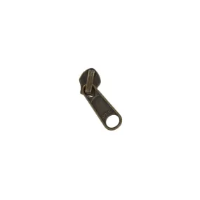 #8 Antique Brass, Coil, YKK Long Tab Semi-Swivel Zipper Slider, Zinc Alloy, #8C-1-ANTB
