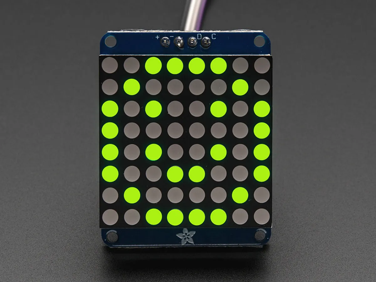 Adafruit Small 1.2\" 8x8 LED Matrix w/I2C Backpack - Yellow-Green"