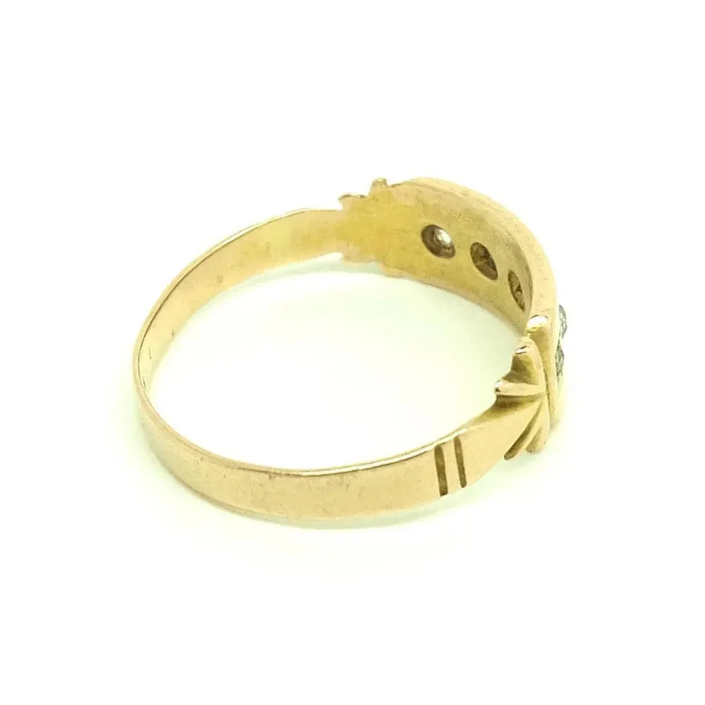 Antique 1882 Victorian Diamond 15ct Rose Gold Ring