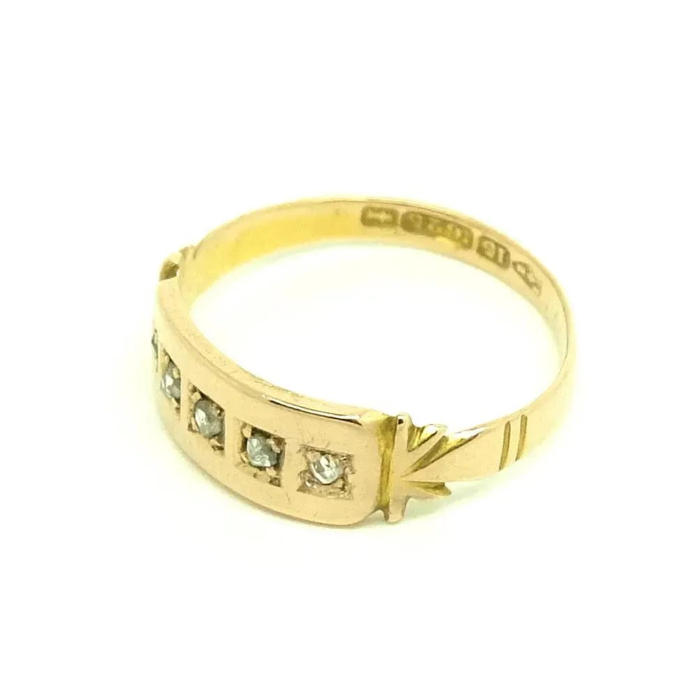 Antique 1882 Victorian Diamond 15ct Rose Gold Ring