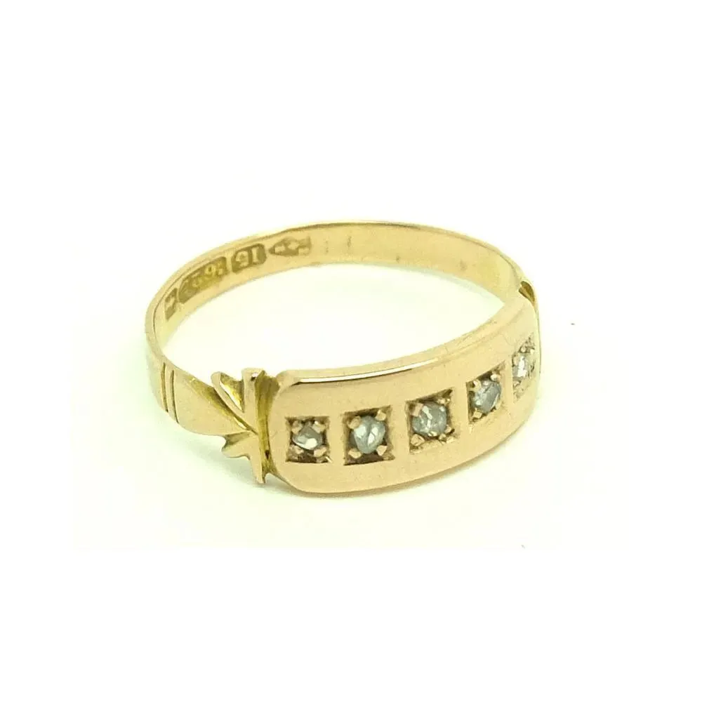 Antique 1882 Victorian Diamond 15ct Rose Gold Ring