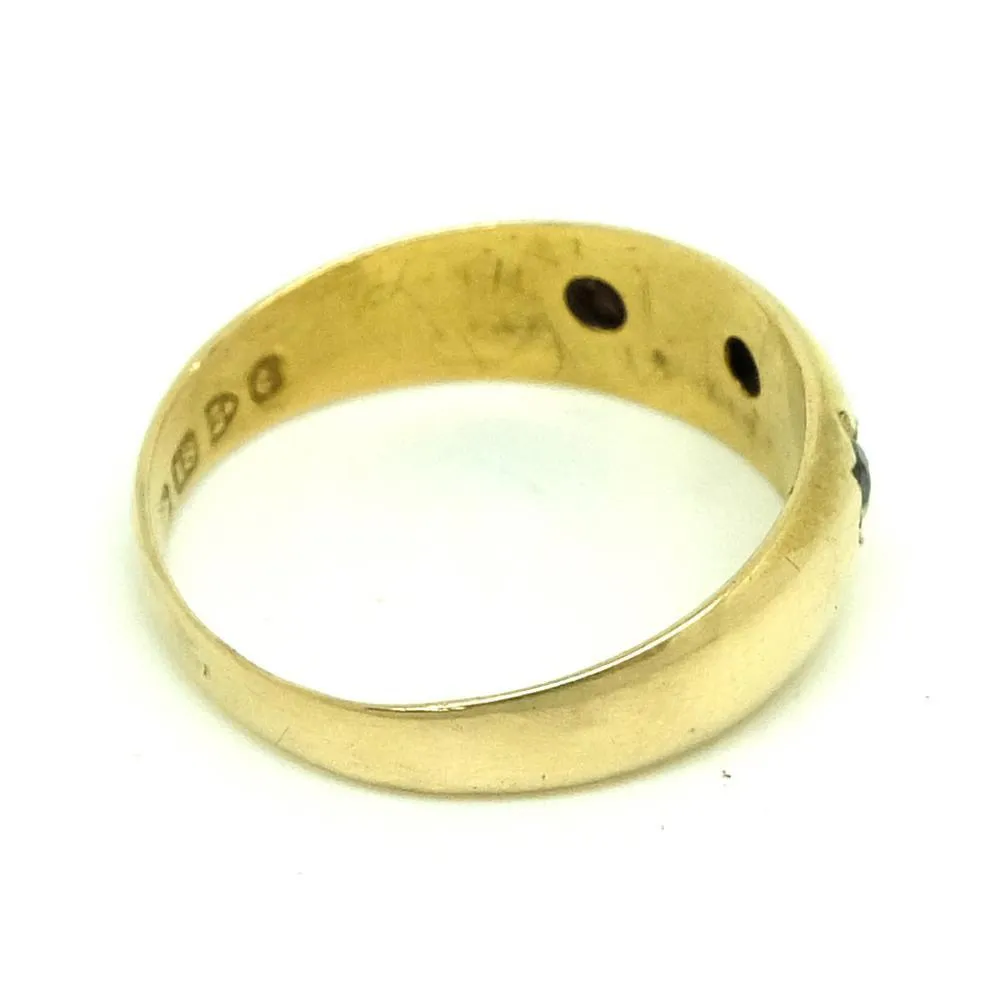 Antique Edwardian 1903 Diamond Ruby 18ct Yellow Gold Ring