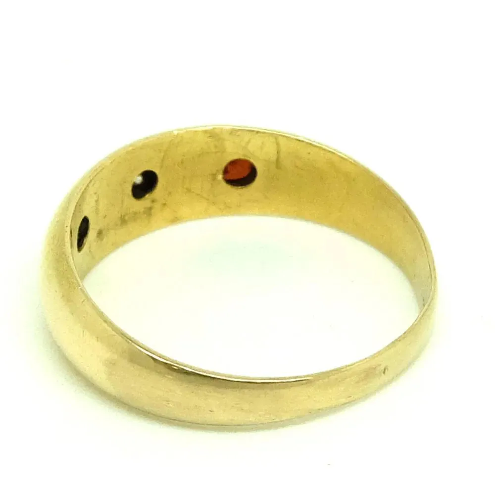 Antique Edwardian 1903 Diamond Ruby 18ct Yellow Gold Ring