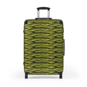 Black Yellow Camo Lines Suitcase