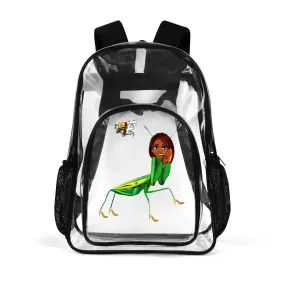 Blk Insct Famili Large 17 Inch Clear Bag PVC See Through Transparent School Backpack