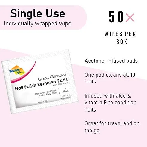 Bundle Deal-LA Fresh Makeup Remover Wipes 50 Packets and Diamond Wipes Pre-soaked Nail polish 50Pads