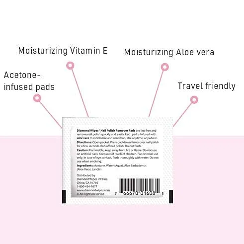Bundle Deal-LA Fresh Makeup Remover Wipes 50 Packets and Diamond Wipes Pre-soaked Nail polish 50Pads