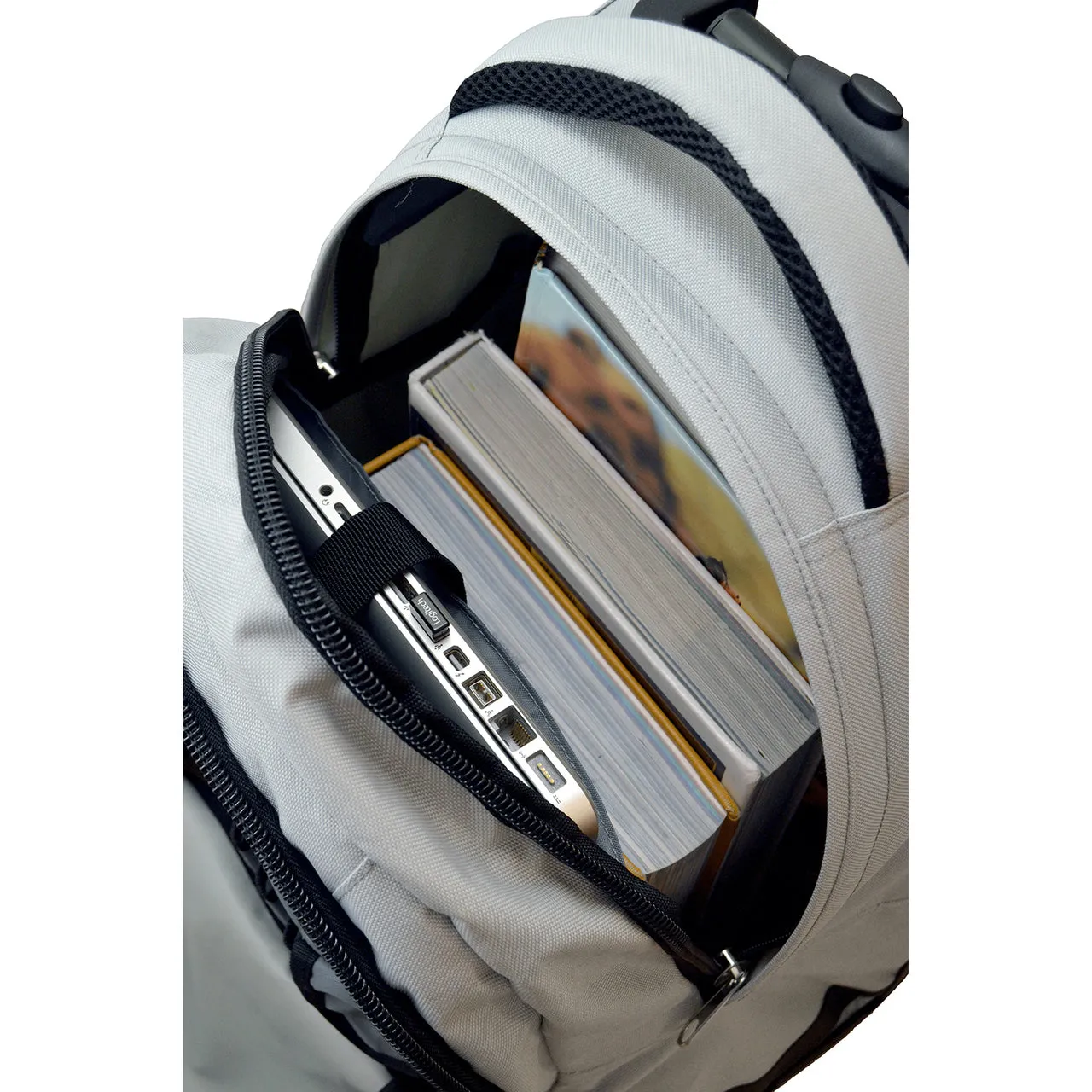Clemson Tigers Premium Wheeled Backpack in Grey