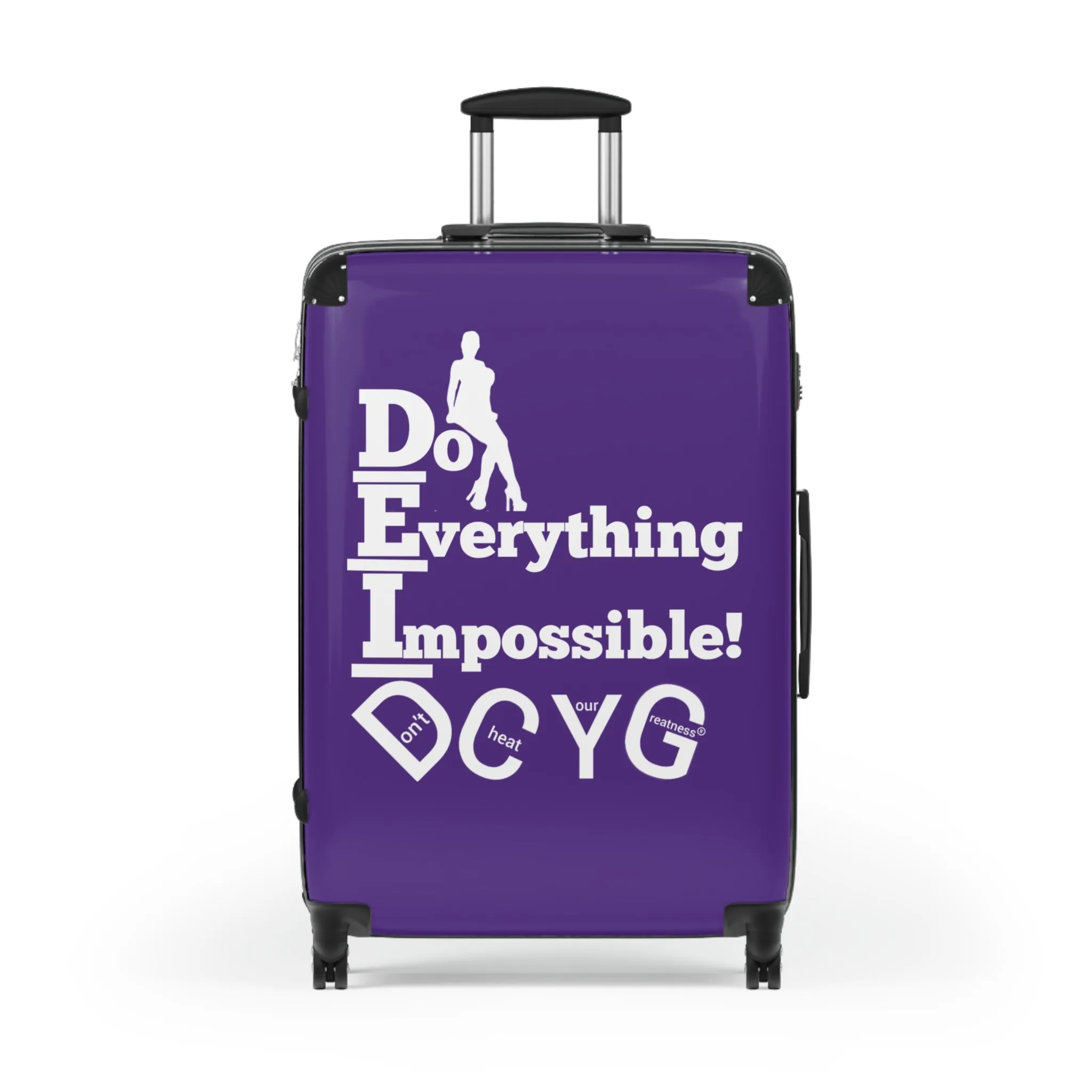 DCYG DEI 24BW White Logo & Purple Suitcase