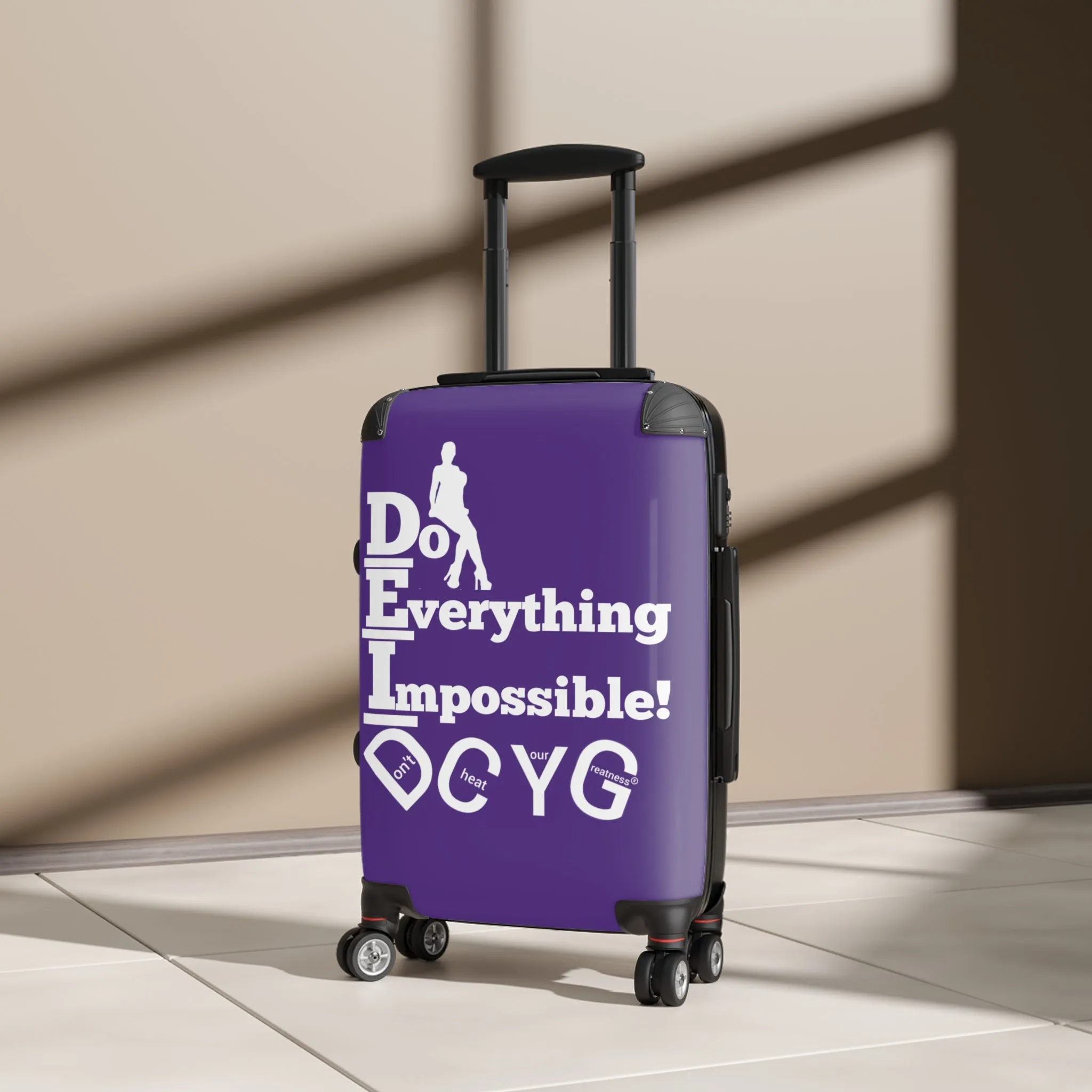 DCYG DEI 24BW White Logo & Purple Suitcase