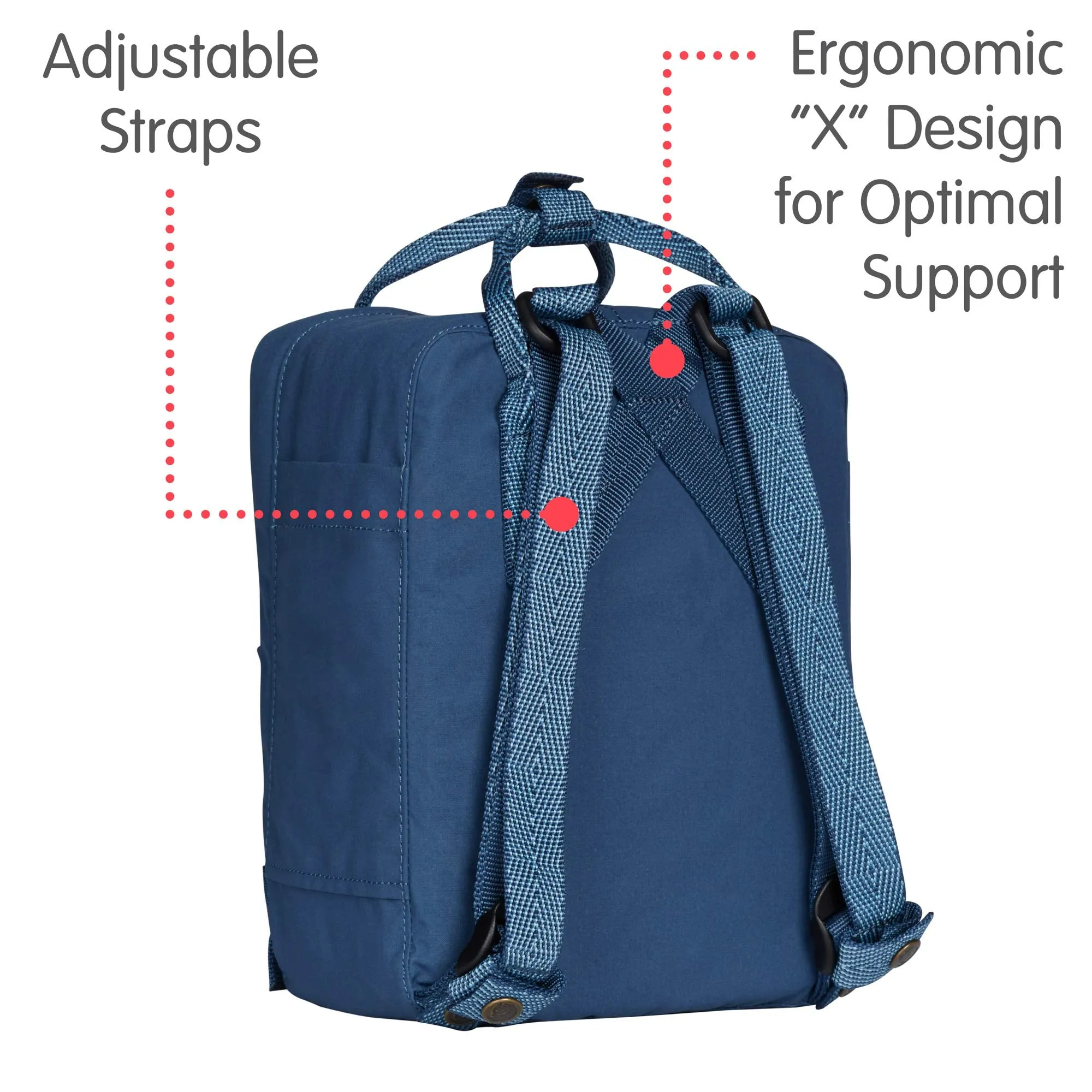 Fjallraven - Kanken Mini Classic Backpack for Everyday, Royal Blue/Goose Eye