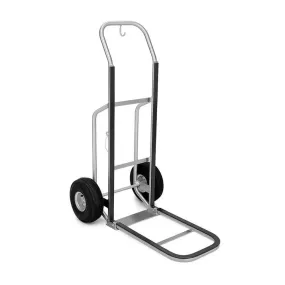 Forbes Industries 1555-B-SS 23.5" Bellman's Handtruck in Brushed Stainless steel, Black Vinyl Bumper Strips, 10" Black Pneumatic Wheels