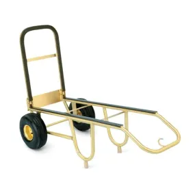 Forbes Industries 1570-B 23.5" Deluxe Handtruck, Brushed Brass, 10” Black Pneumatic Wheels