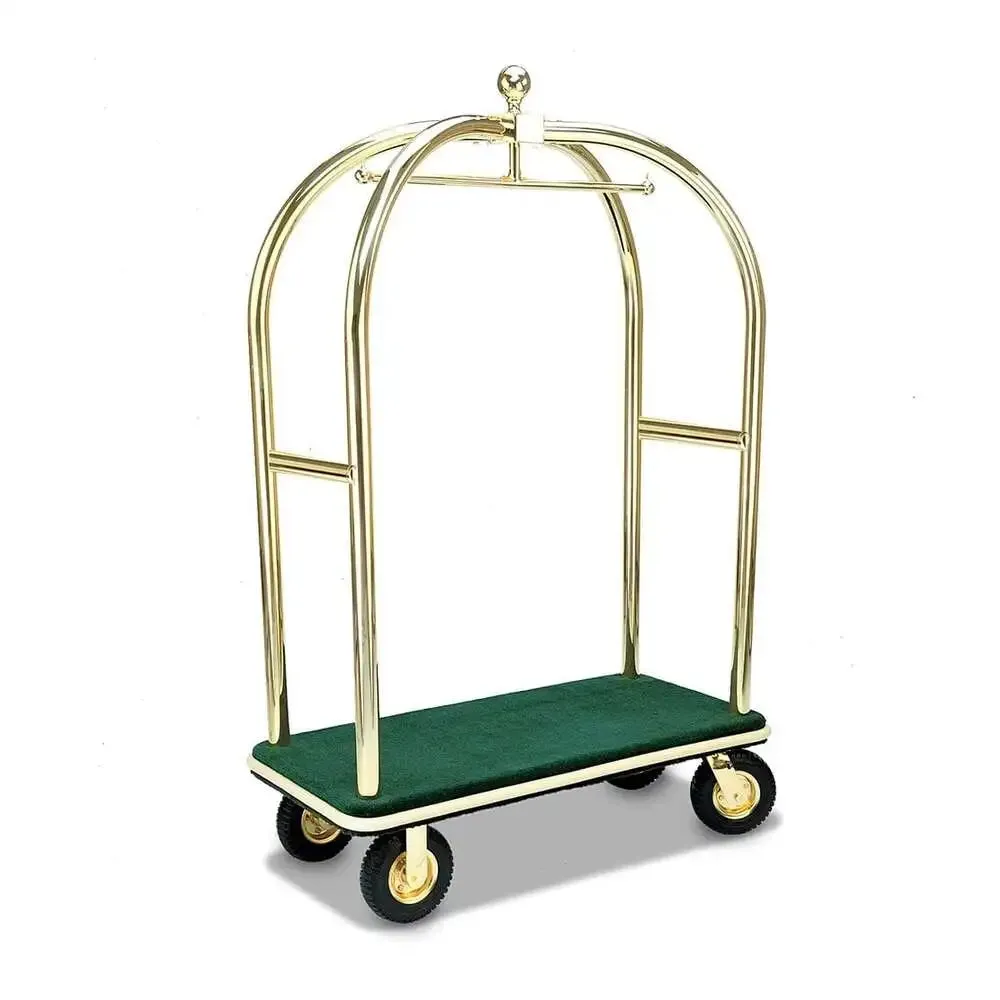 Forbes Industries 2437 48" Birdcage® Luggage Cart Longer & Lower Design, Two Push Bars