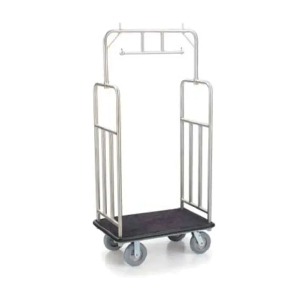 Forbes Industries 2479-DT 37" Specialty Luggage Cart Standard Atin Diamond Textured Stainless Steel Superstructure