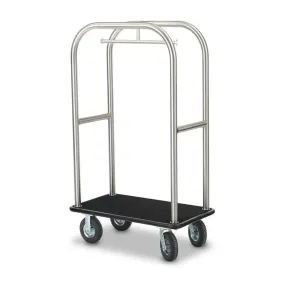Forbes Industries 2512-SS 24" Specialty Luggage Cart Tubular Brushed Stainless Steel Superstructure Black