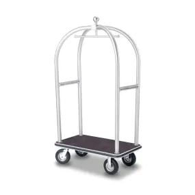 Forbes Industries 2525-DT 43" Birdcage® Luggage Cart Tubular satin Diamond Textured Stainless Steel Superstructure