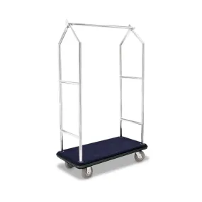 Forbes Industries 2543-DT 43.5" Specialty Luggage Cart Tubular Superstructure satin Diamond Textured Stainless Steel Cube Connections at Top