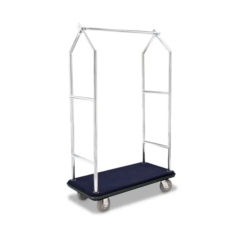 Forbes Industries 2543-SS 43.5" Specialty Luggage Cart Tubular Superstructure Stainless Steel Cube Connections at Top