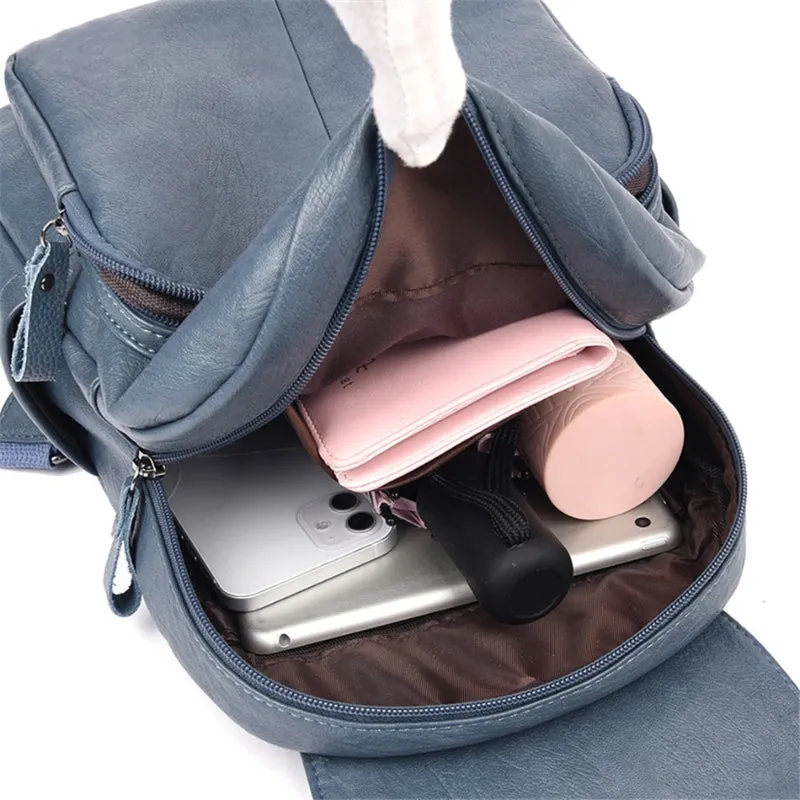 Large Capacity Genuine Leather Travel Backpacks