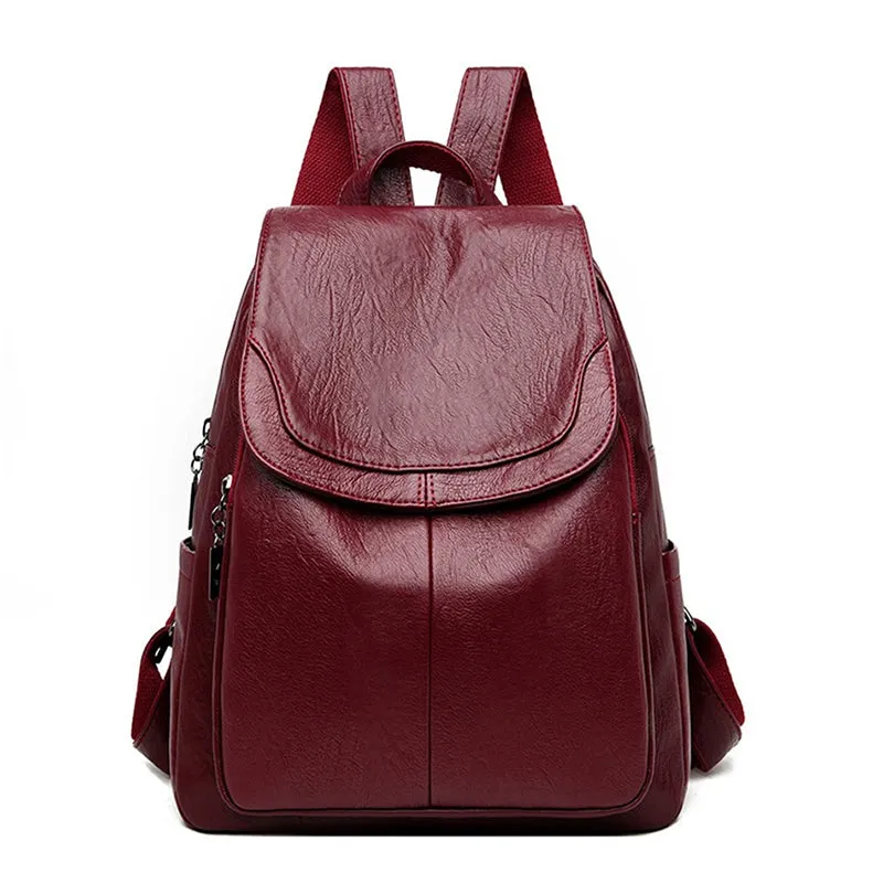Large Capacity Genuine Leather Travel Backpacks