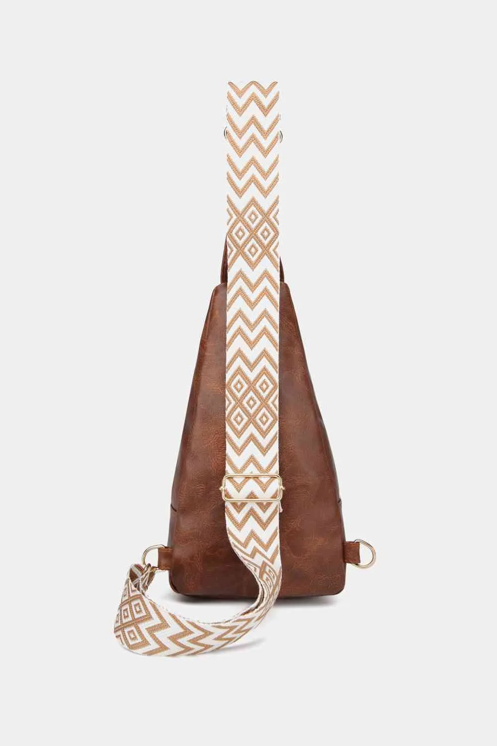 Leather Sling Bag With Pattern Strap | Multiple Color Options | Rubies   Lace