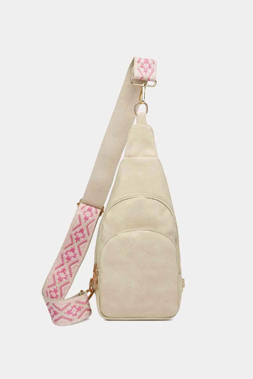Leather Sling Bag With Pattern Strap | Multiple Color Options | Rubies   Lace