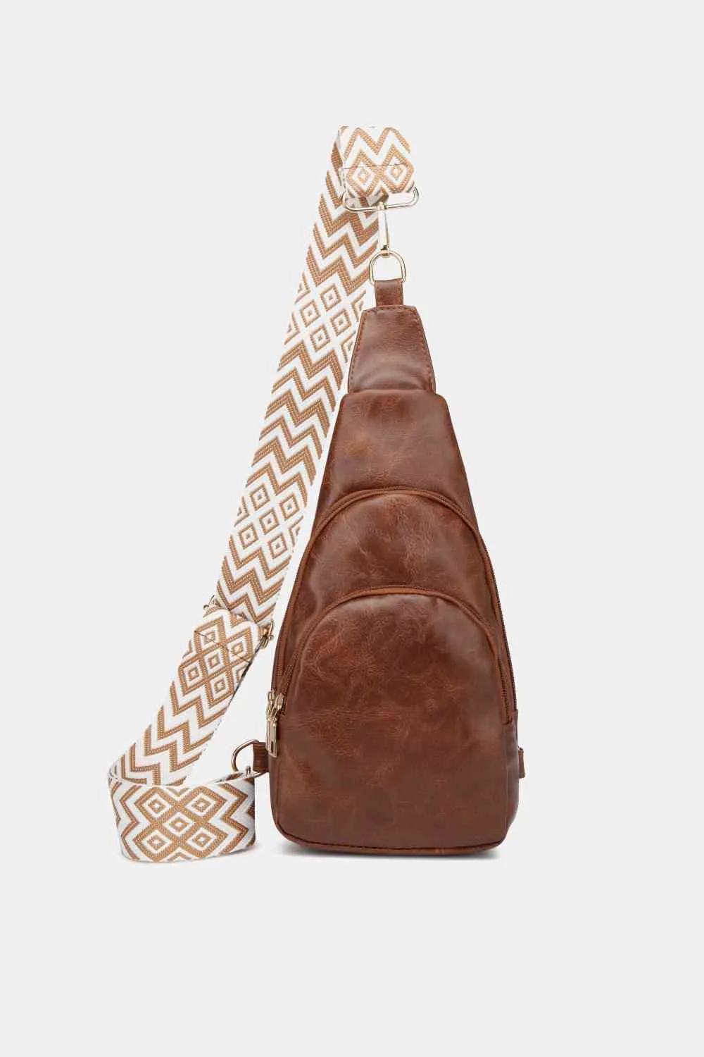 Leather Sling Bag With Pattern Strap | Multiple Color Options | Rubies   Lace
