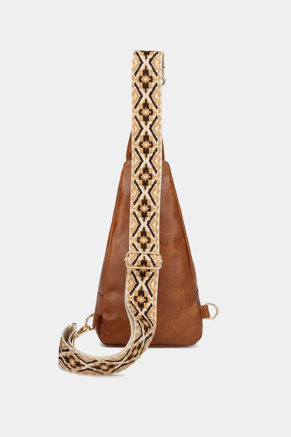 Leather Sling Bag With Pattern Strap | Multiple Color Options | Rubies   Lace