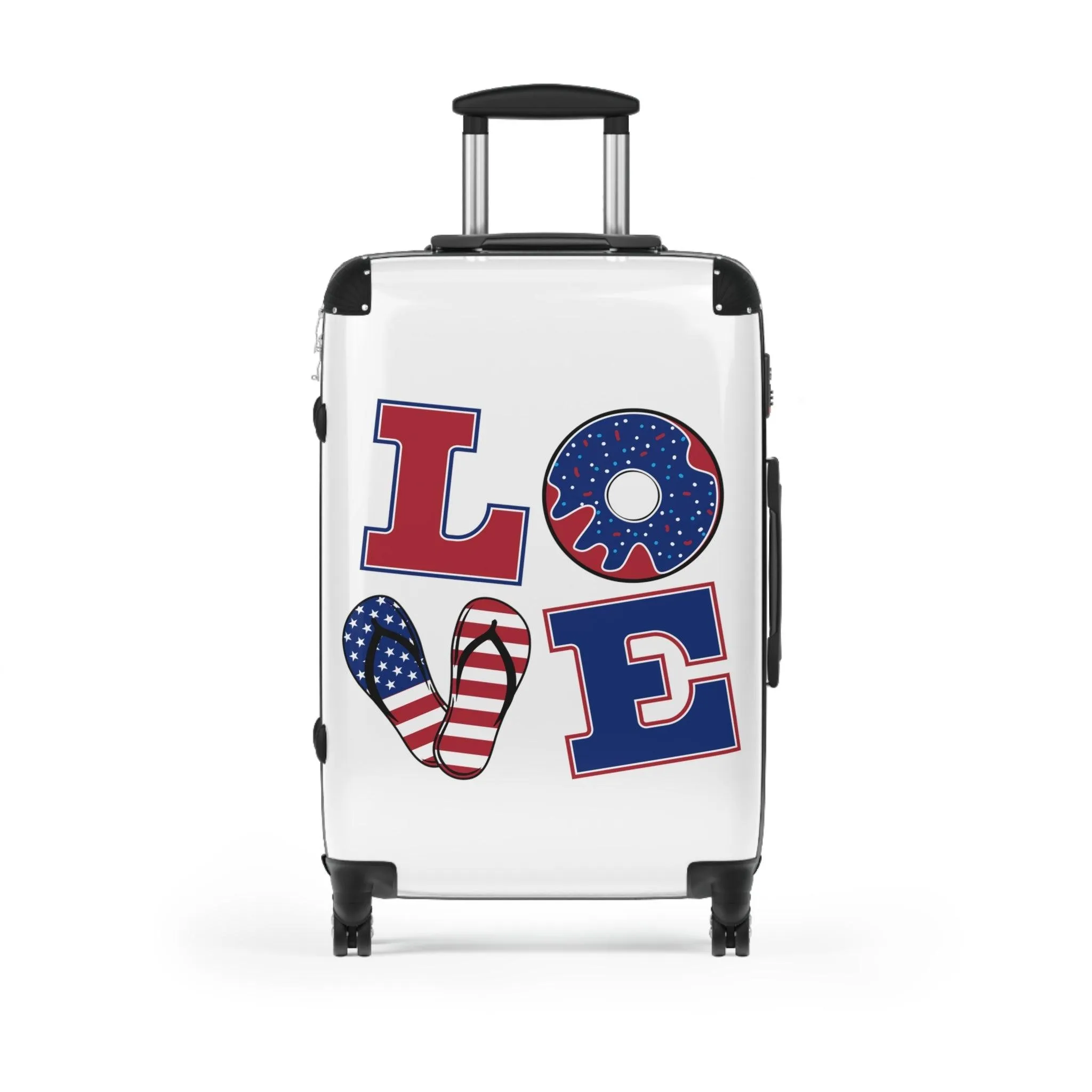 LOVE Suitcase in Red, White and Blue Summer Design