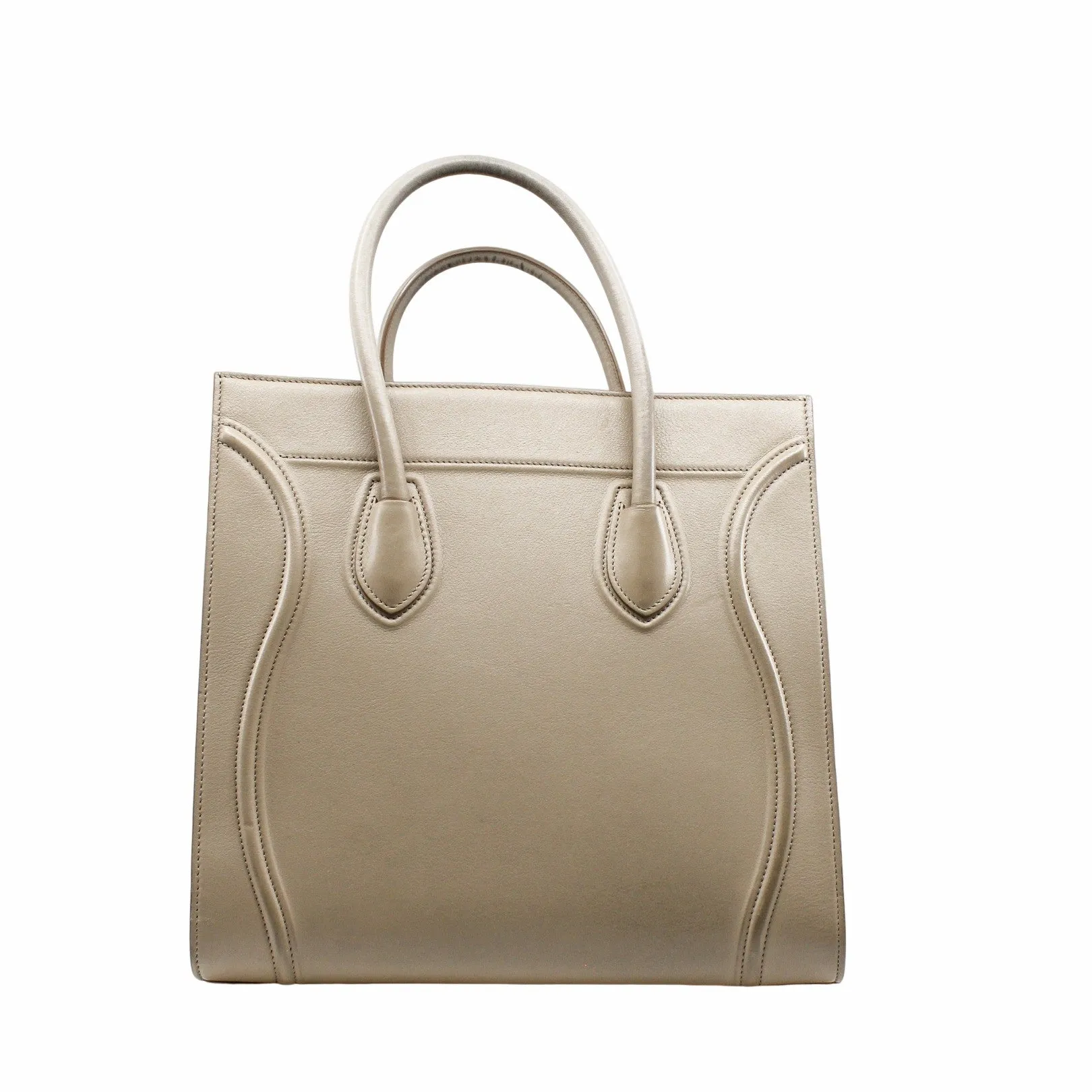 Luggage Bag Medium Smooth Leather   grey