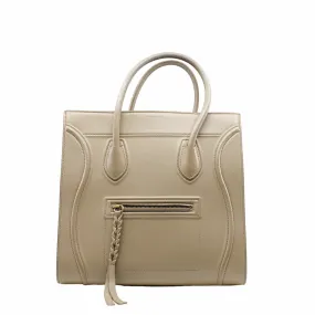 Luggage Bag Medium Smooth Leather   grey
