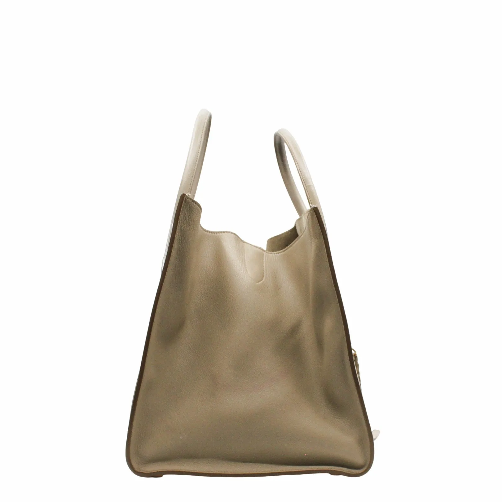 Luggage Bag Medium Smooth Leather   grey