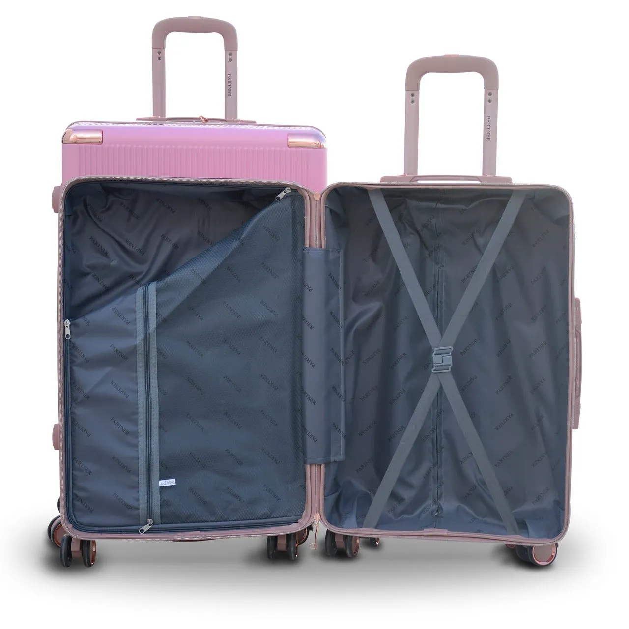 Luxury ABS Lightweight Luggage Bag With Double Spinner Wheels | 4 Pcs Set 7” 20” 24” 28 Inch