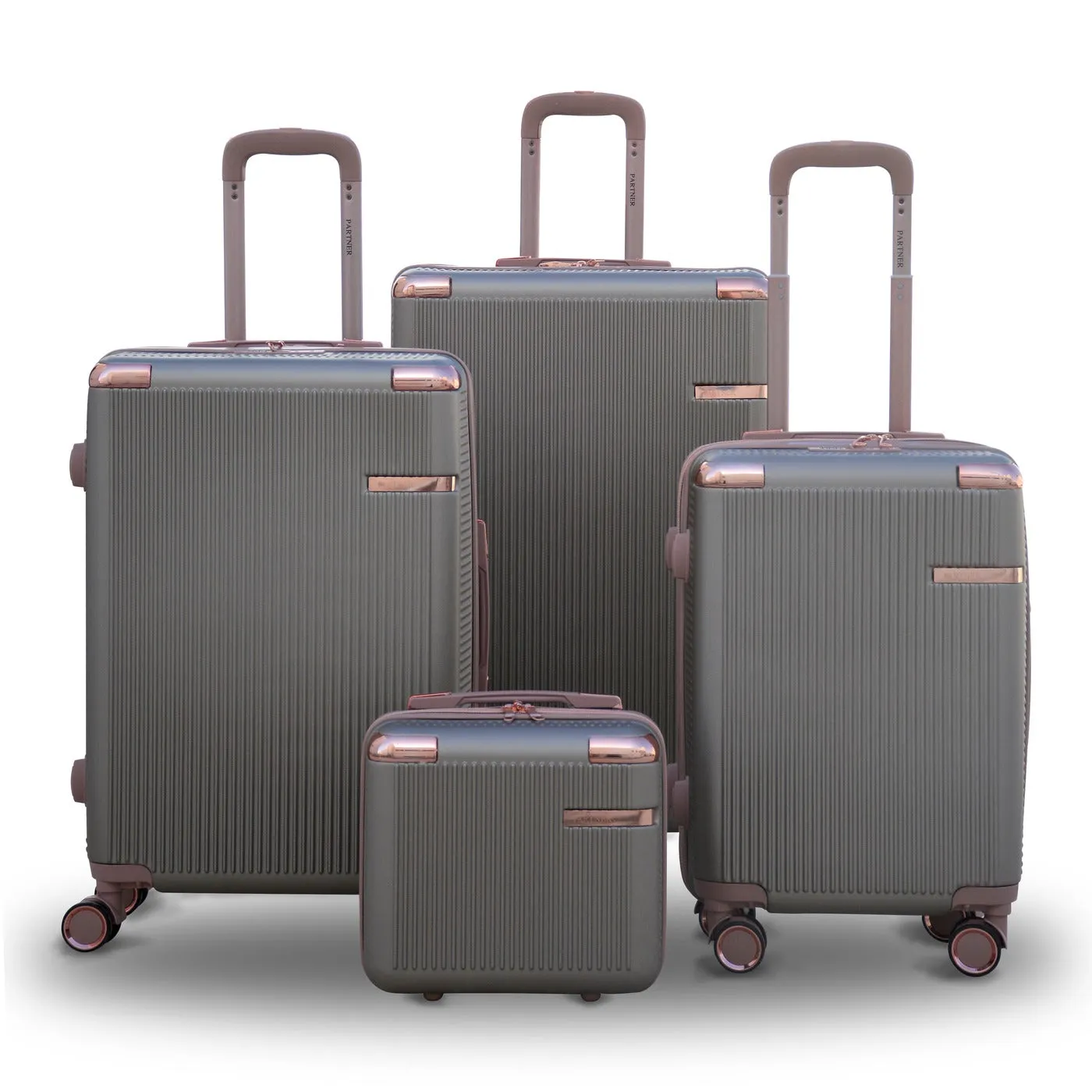 Luxury ABS Lightweight Luggage Bag With Double Spinner Wheels | 4 Pcs Set 7” 20” 24” 28 Inch