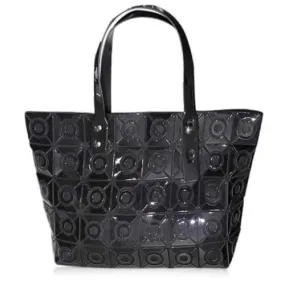 Metal Geometric Pattern Tote Bag - Black