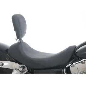 Mustang Tripper Wide Smooth Solo Seat with Backrest for Harley Davidson 2005-14 Softail Deluxe, 2007-14 Heritage Classic models