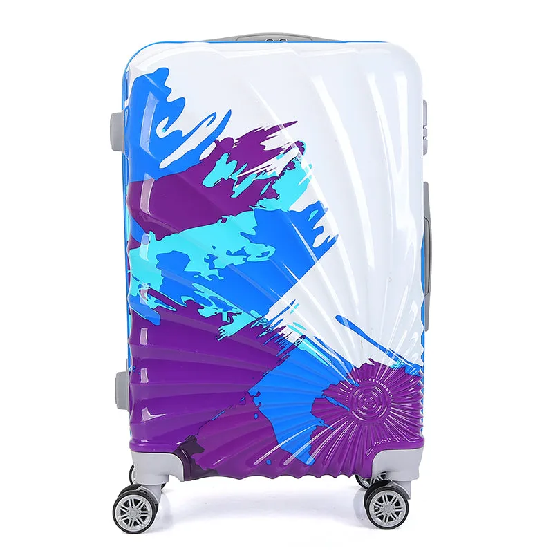 PK Print Blue Printed Lightweight ABS Spinner Wheel luggage | 4 Pcs Set 7, 20, 24 and 28 inches