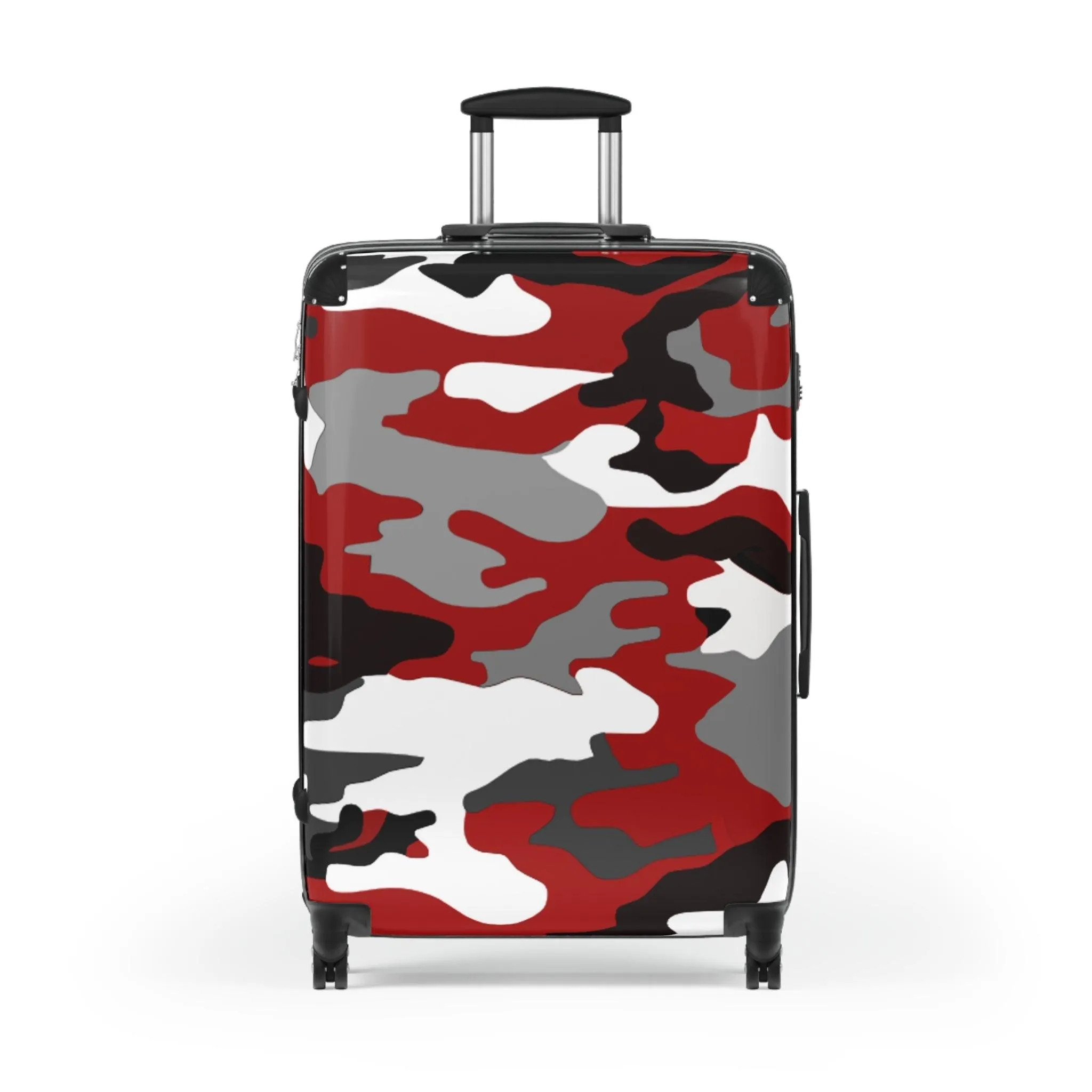 Red Black Grey White Camouflage Suitcase