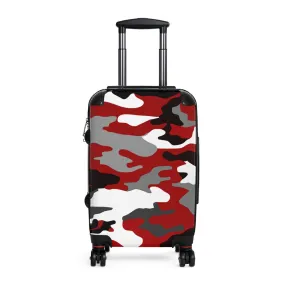 Red Black Grey White Camouflage Suitcase