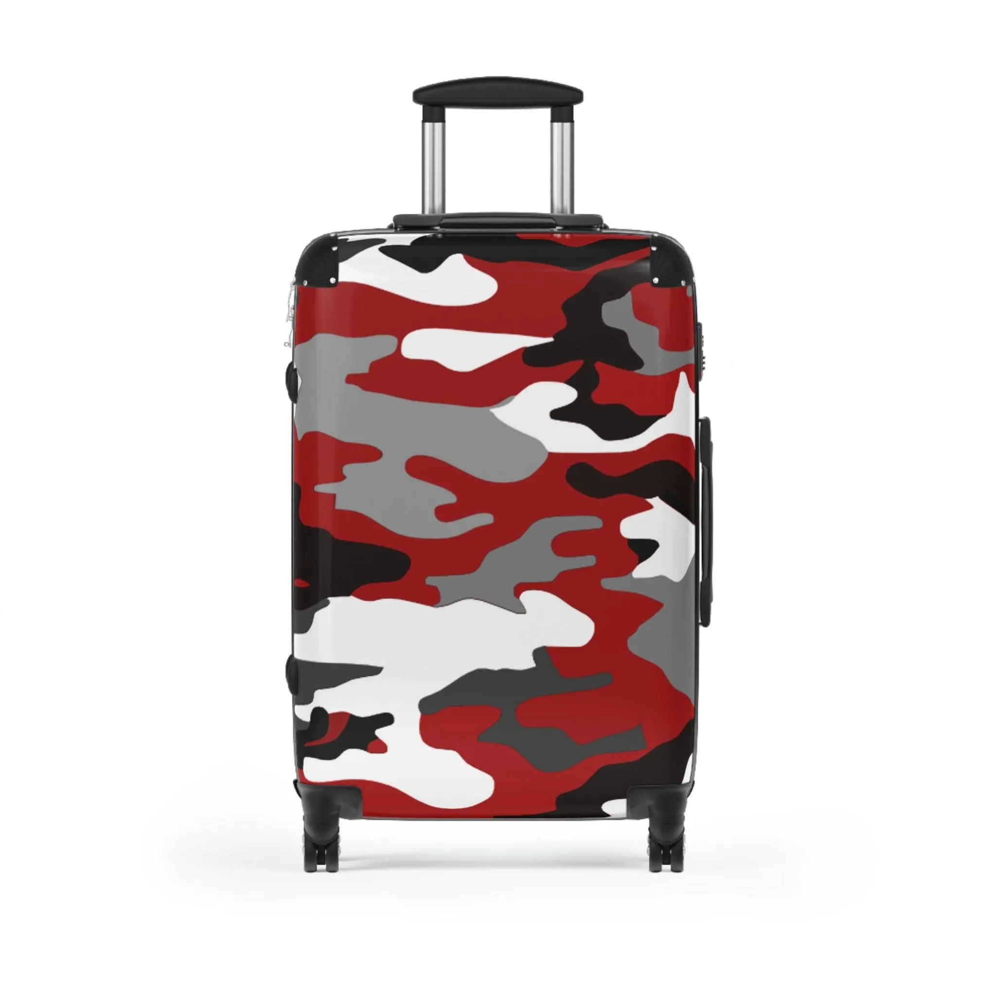 Red Black Grey White Camouflage Suitcase