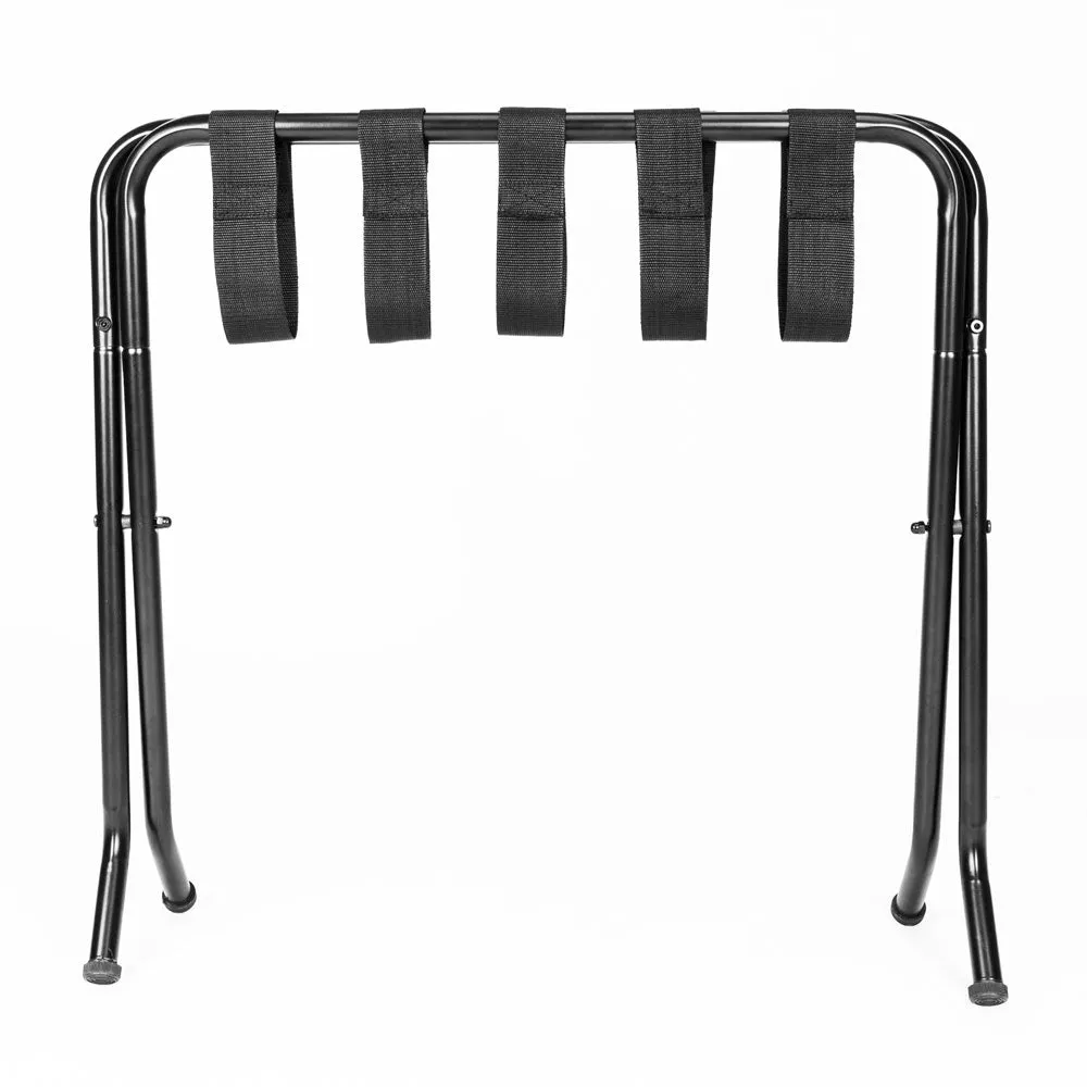 RONSHIN Portable Metal Luggage Rack 100 Lbs Load Capacity Heavy Duty Nylon Straps 680x400x560mm
